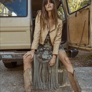 DO NOT BUY - FOR SUZI Chasing Unicorns Say You Love Me Fringe Dress - L - NWT